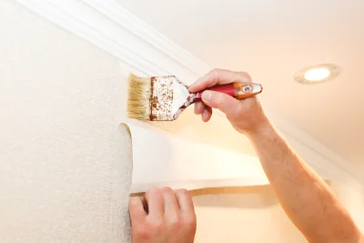 Pose de papier peint à la Mulatière — revêtements muraux et toiles de verre